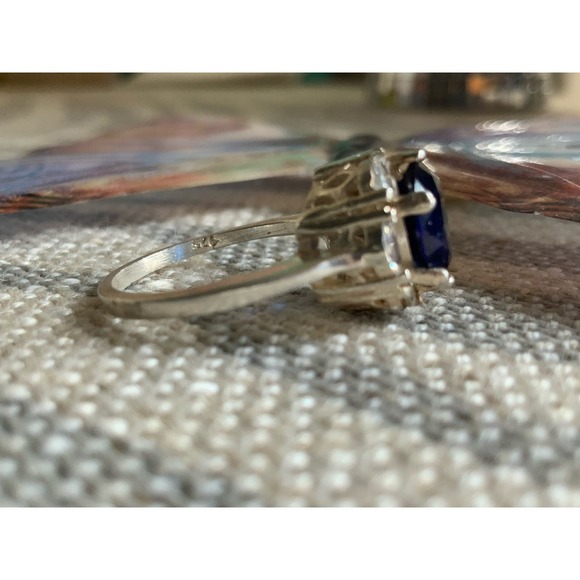 Sterling Silver 925 Blue Cubic Zirconia Sapphire 6.5" - Picture 3 of 6